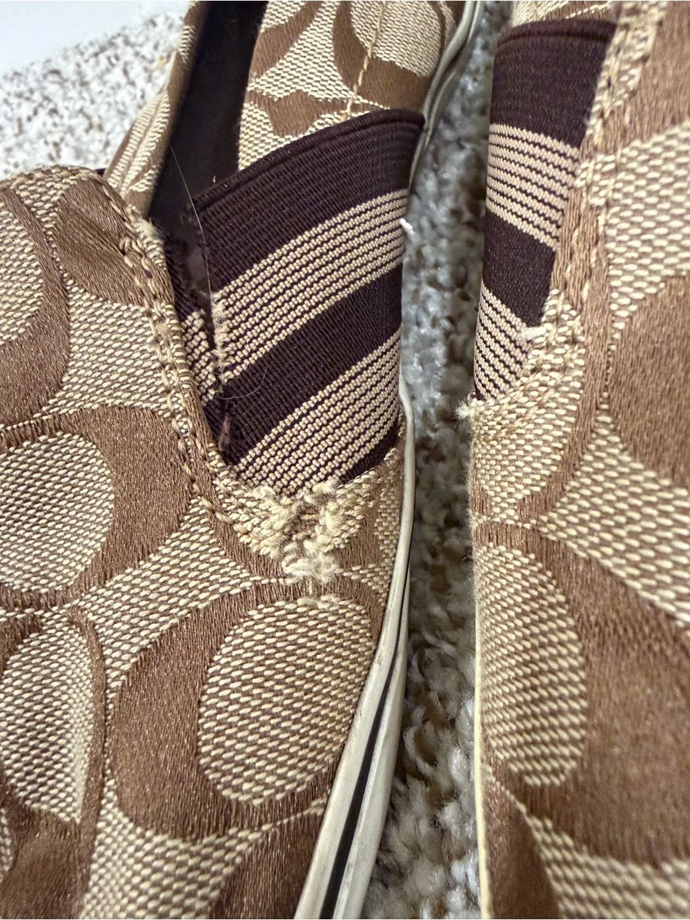 Women’s Coach Slip-On Shoes in Brown and Tan